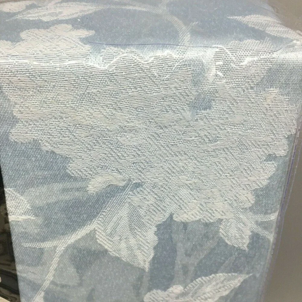 WATERFORD Blue Hydrangea Jacquard Tablecloth 70x84 Formal Floral Easter Spring